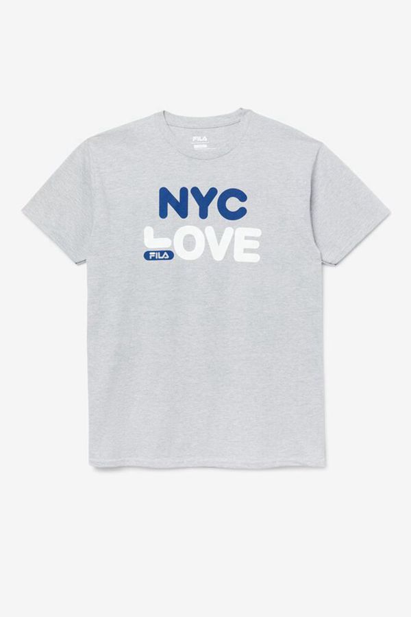 Fila Nyc Love Men's Tee - Grey,NZ 493-39820